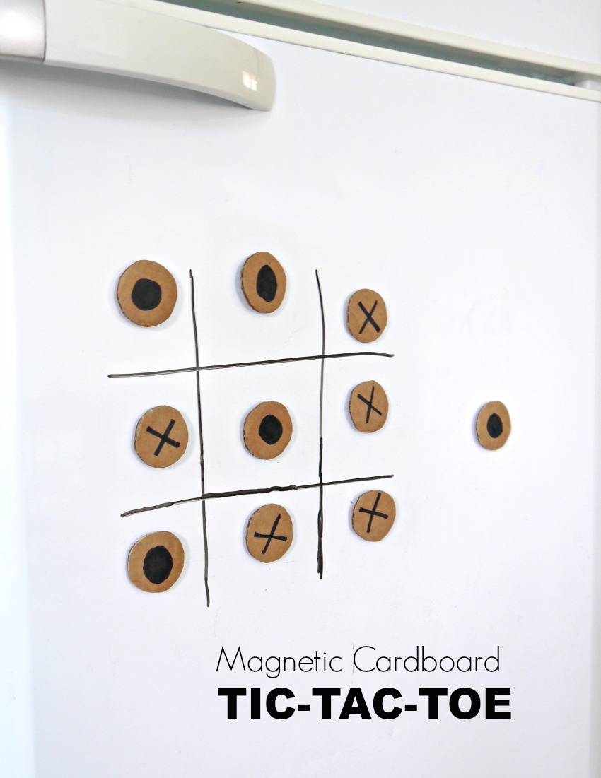 Magnetic Cardboard Tic Tac Toe - Make and Takes