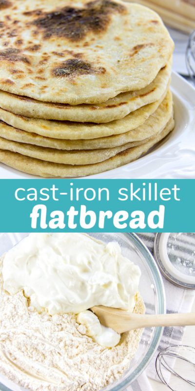 Simple Skillet Flatbread Recipe - only 4 ingredients! - Make and Takes