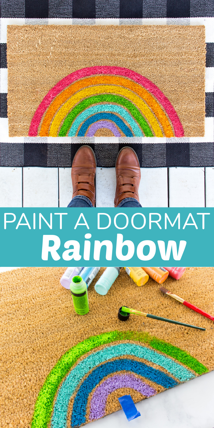 paint a rainbow doormat pinterest