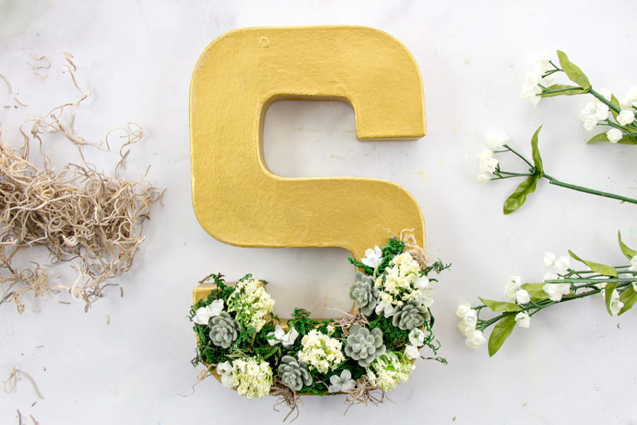 Gold Metallic Paper Mache Letters Numbers Small Large Wall and