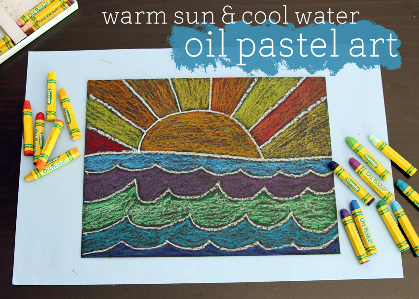 Oil Pastel Art: Warm Sun and Cool Water - Make and Takes