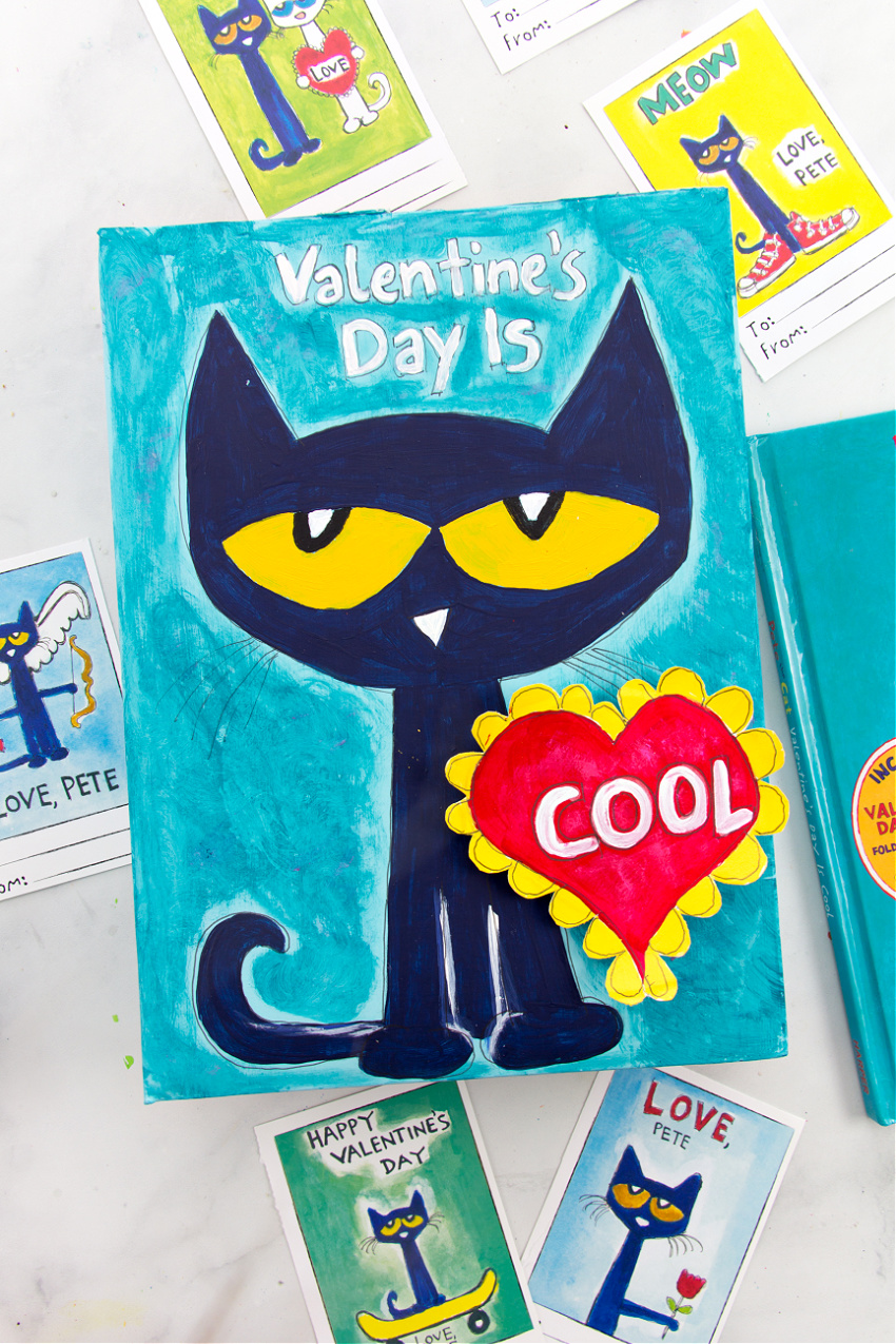 valentines day box for kids inspired by pete the cat valentine's day is cool book