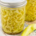 pickled banana peppers in a canning jar