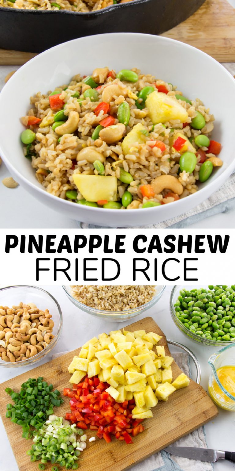 Pineapple Cashew Vegetarian Fried Rice Recipe - Make and Takes