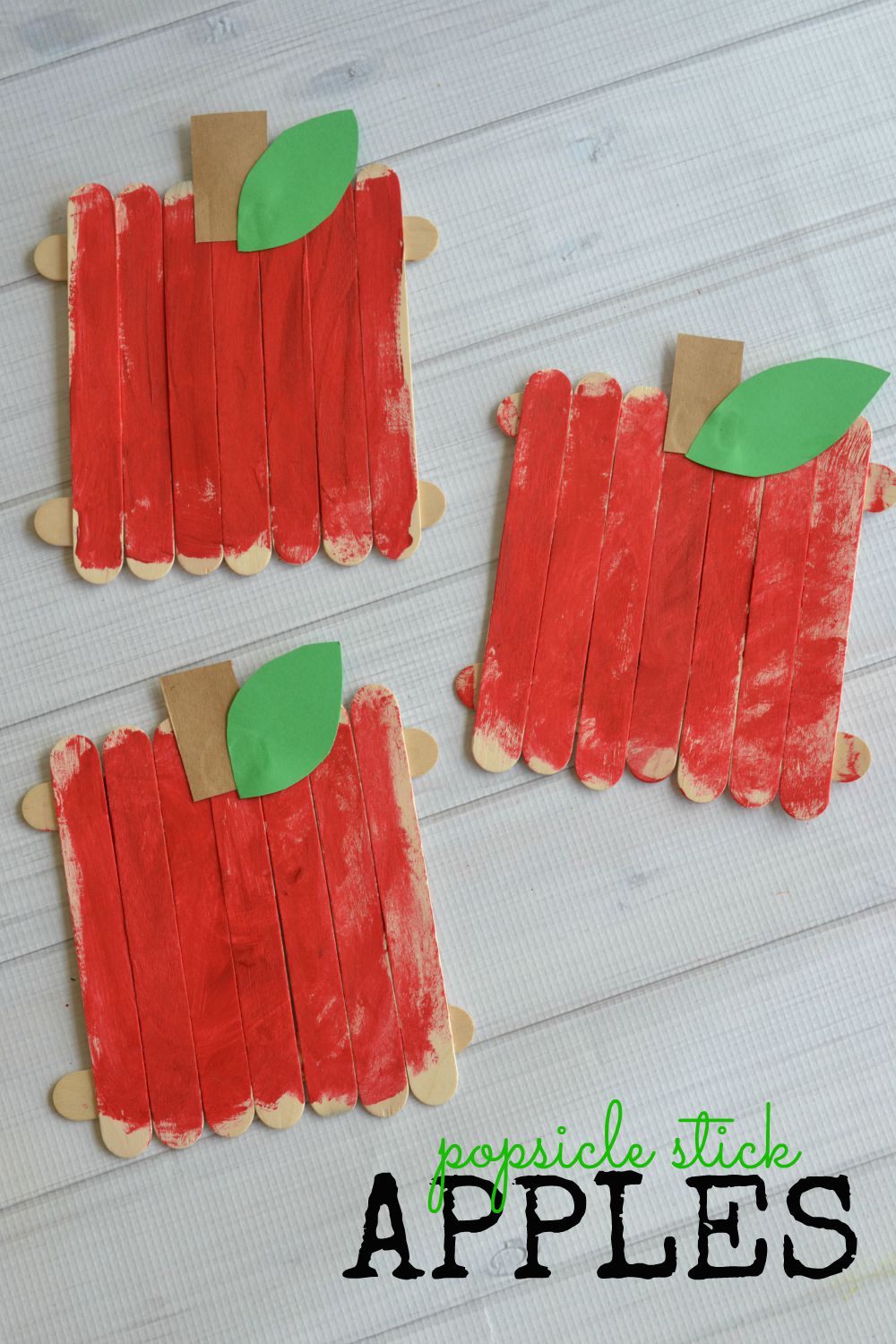 Popsicle Stick Apples Kid Craft Make and Takes