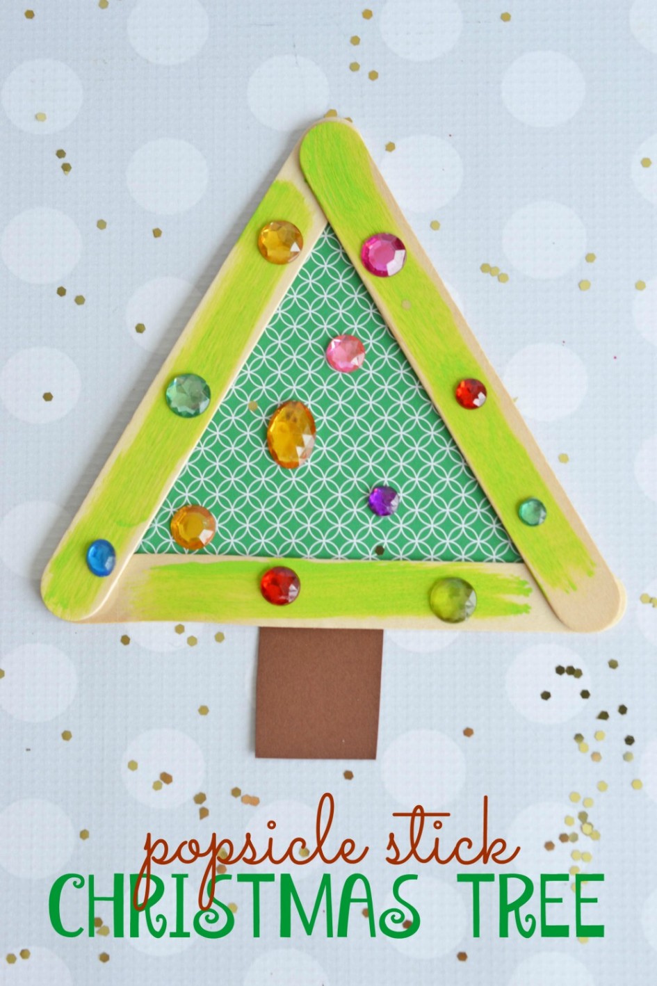 Simple Craft for Kids: Popsicle Stick Christmas Trees - Make and Takes