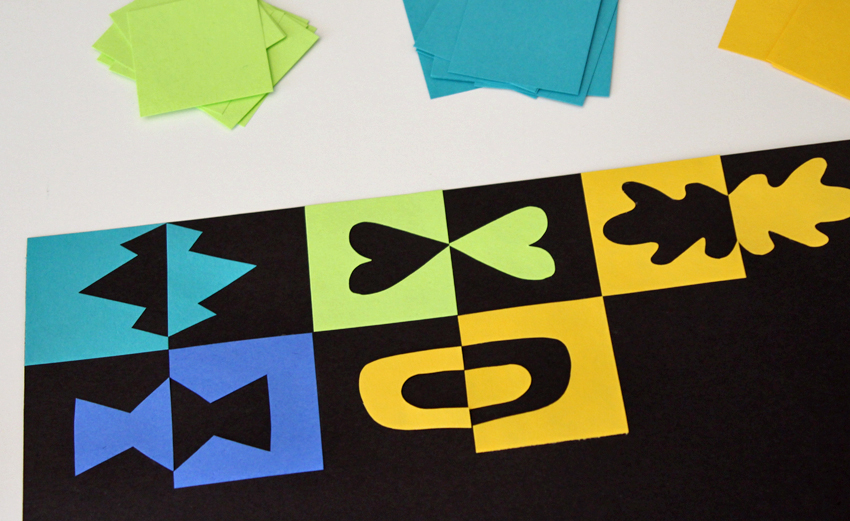 Positive and Negative Paper Grid Art - Make and Takes