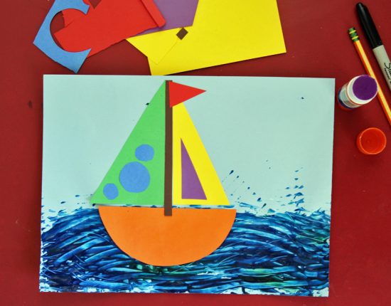 Rainbow Sailboat Collage Art Project - Make and Takes