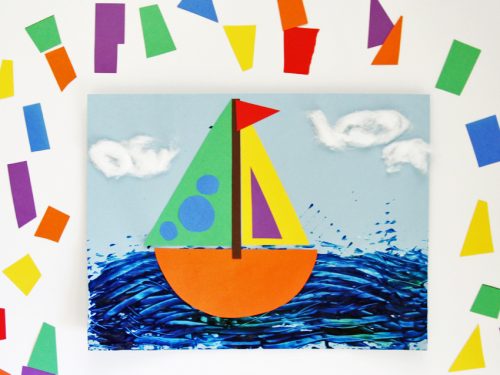 Rainbow Sailboat Collage Art Project - Make and Takes