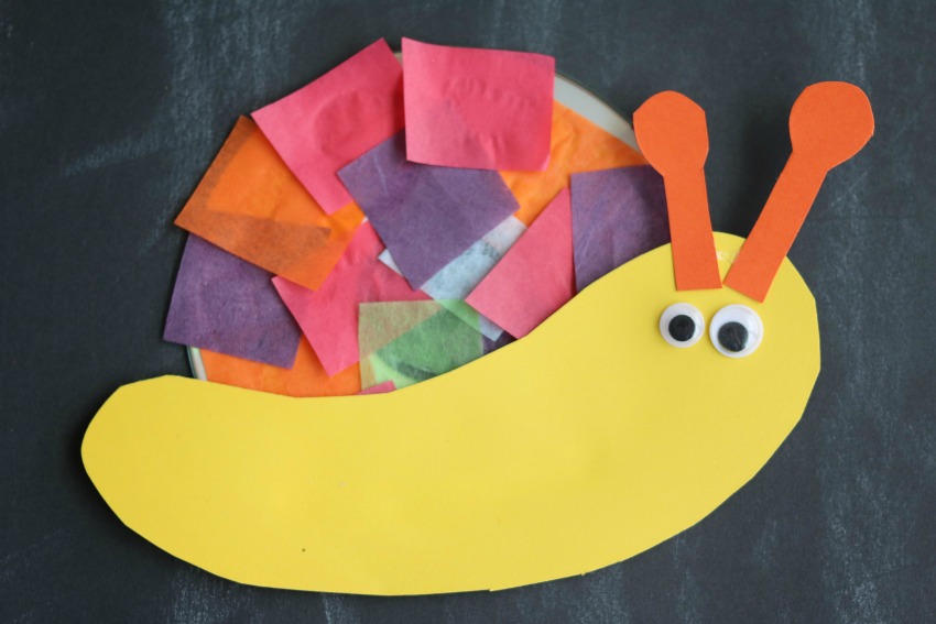 Recycled CD Snail Kid Craft - Make and Takes