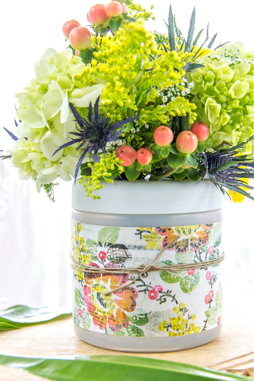 Repurposing Plastic Odor Eliminator Containers for Flowers MAT