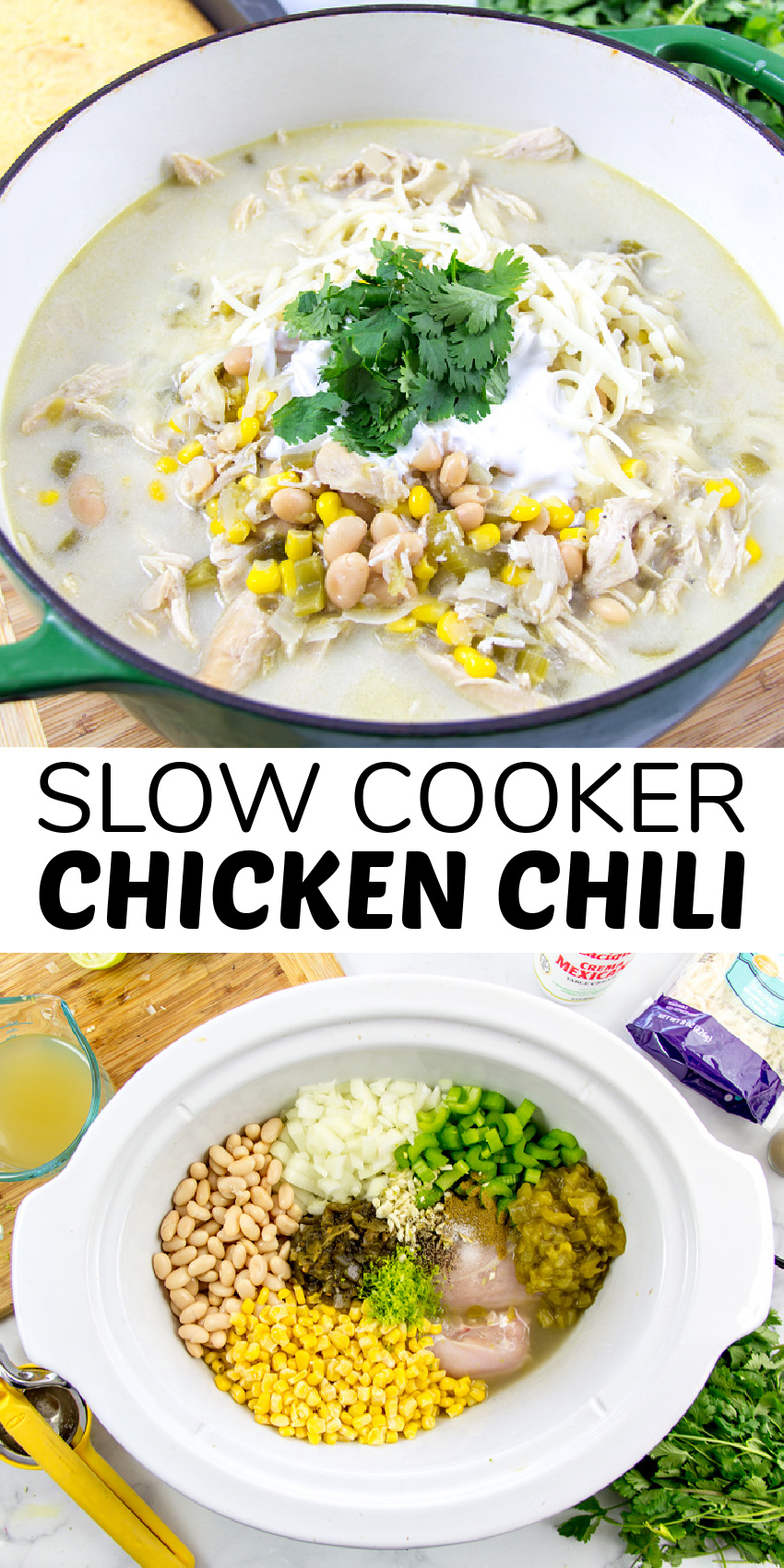slow cooker chicken chili pinterest image