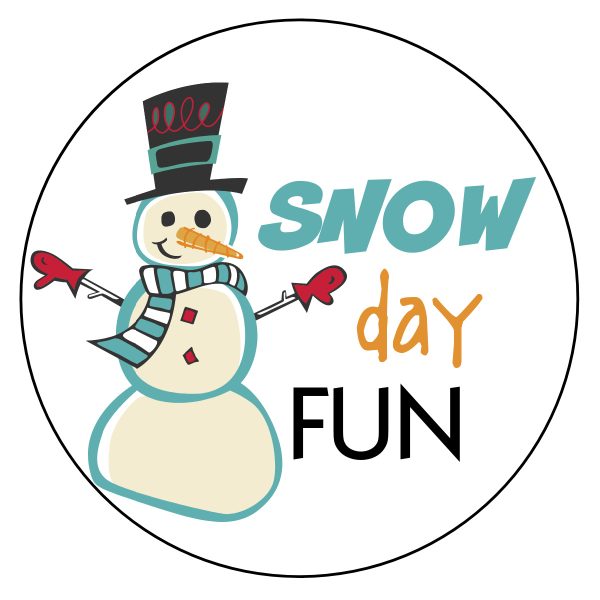 snow day fun gift tag for a snow day survival kit or gift basket for the holidays