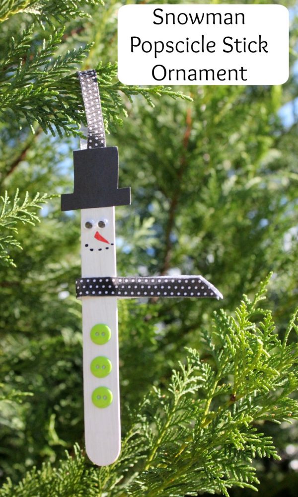 Snowman Popsicle Stick Ornament Make and Takes