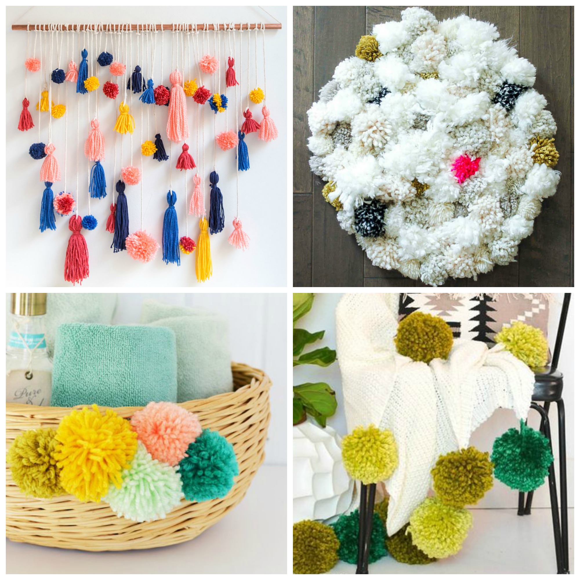 13 Yarn PomPoms for Home Decor Make and Takes