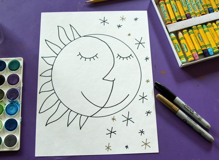 Sun and Moon Watercolor Project - Make and Takes