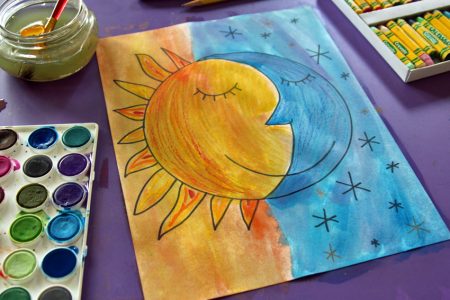 Sun and Moon Watercolor Project - Make and Takes