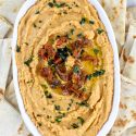 sundried tomato hummus with pita bread