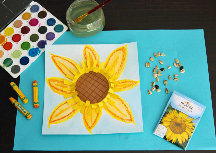 Autumn Sunflower Craft with Oil Pastels - Projects with Kids