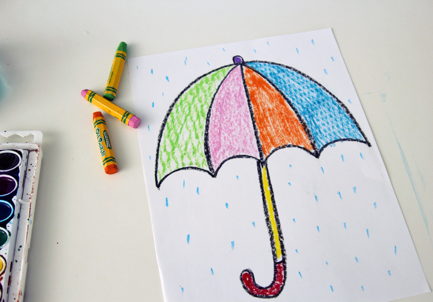 Draw a Rainy Day Textured Umbrella Make and Takes