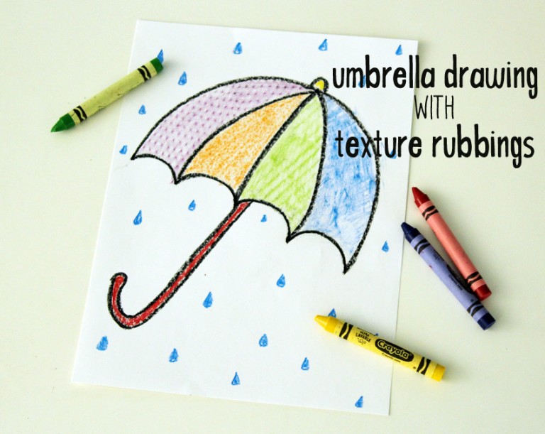 Draw a Rainy Day Textured Umbrella - Make and Takes