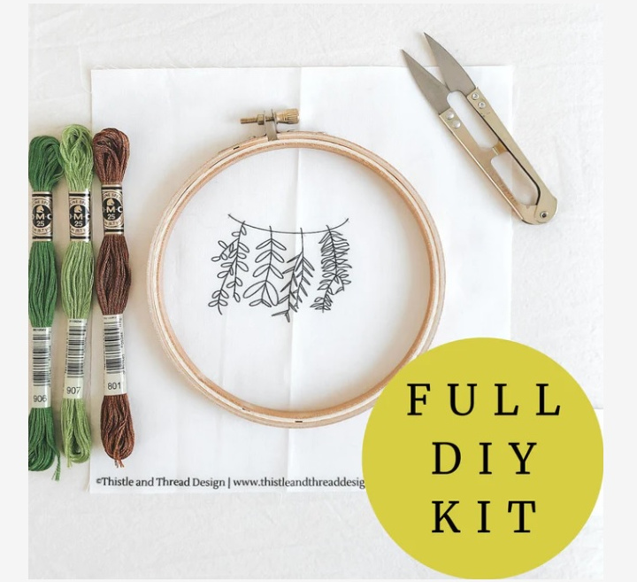 thistle and thread embroidery craft kit
