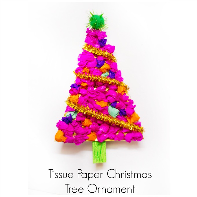 Tissue Paper Tree Ornament Make and Takes