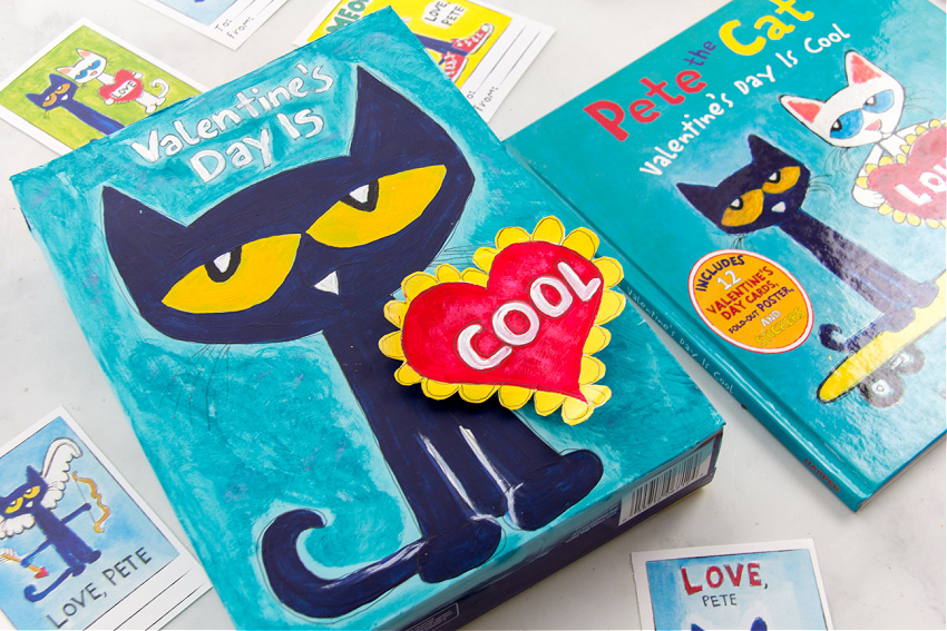 valentines day pete the cat book and box for valentines