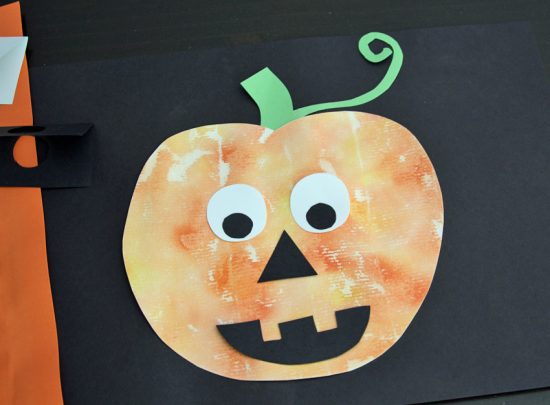 Painted Jack O' Lantern with Watercolors and Gauze - Make and Takes