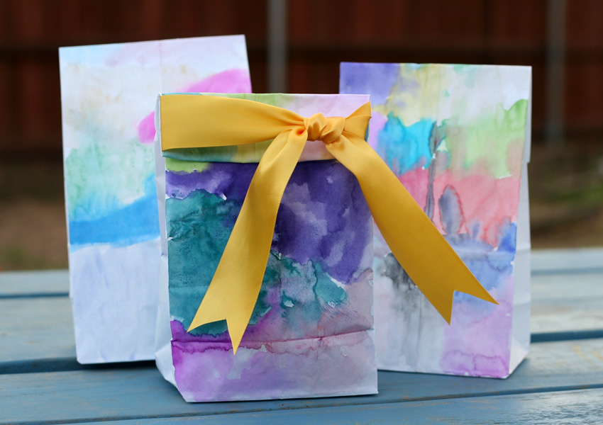 Watercolor Gift Bags Make and Takes