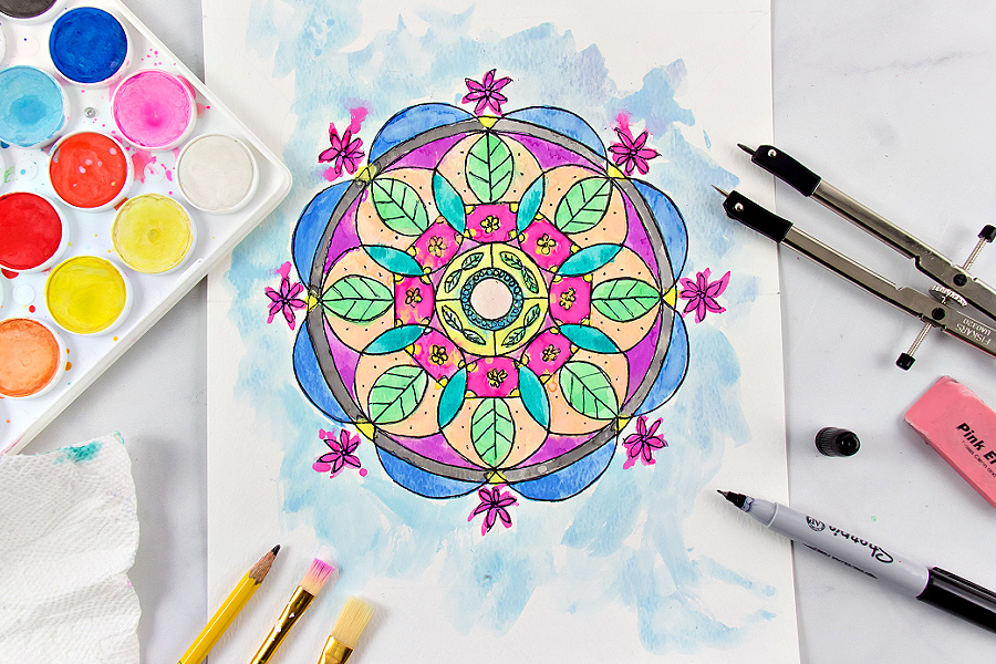 Afvoer Premier Rand Easy Mandala Watercolor Art for Beginners - Make and Takes