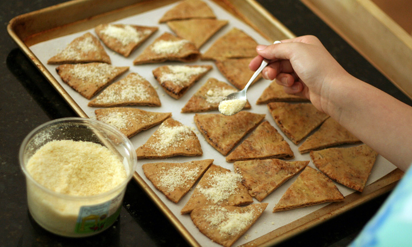 Whole Wheat Parmesan Pita Chips Make and Takes
