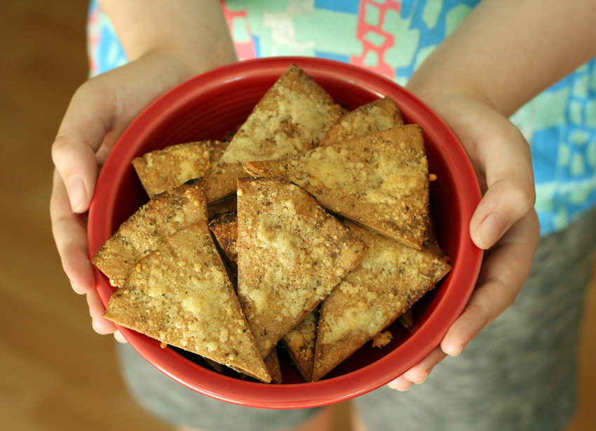 Whole Wheat Parmesan Pita Chips - Make and Takes